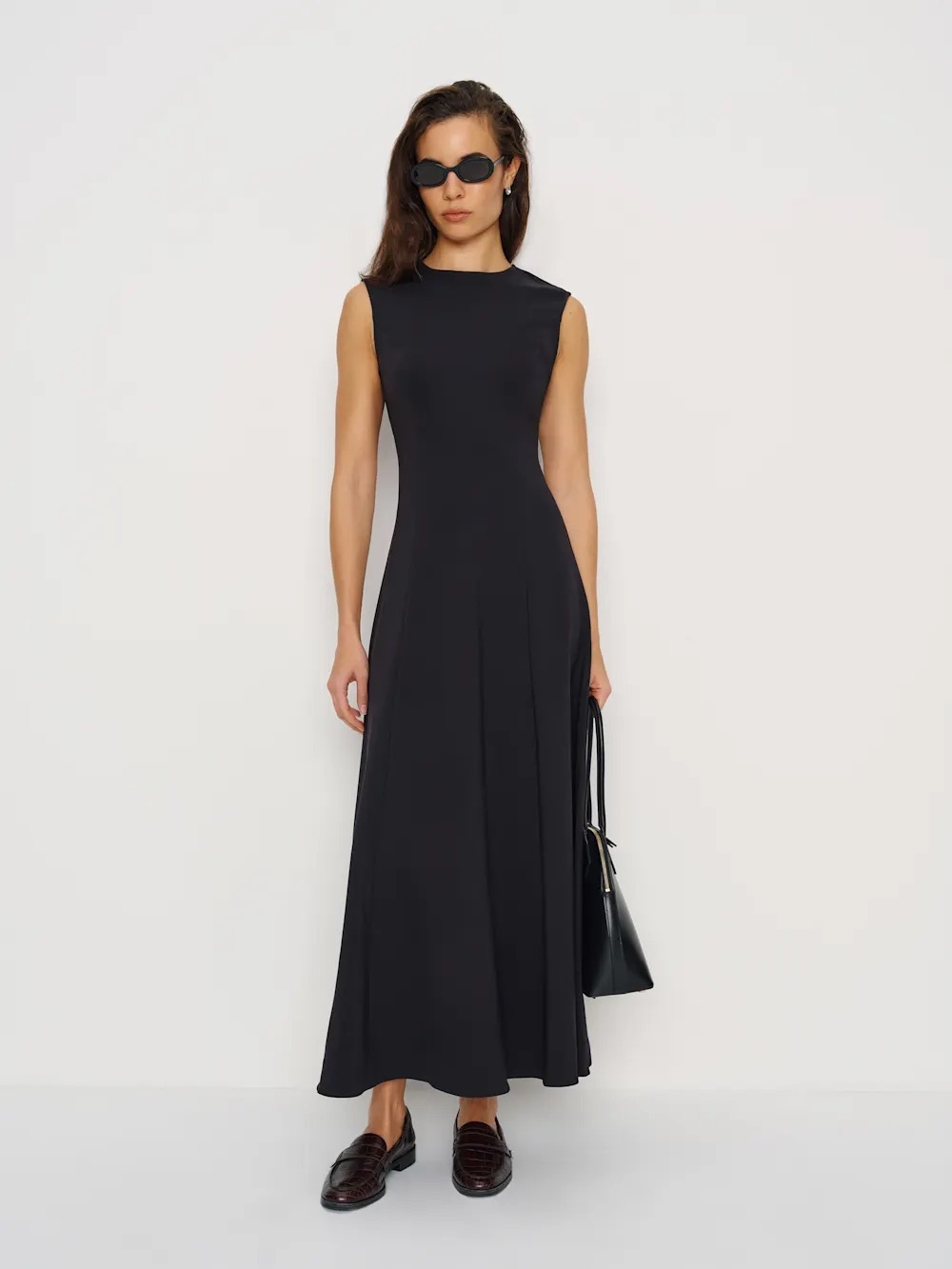 NEW NWT Reformation Isadora Knit Dress, Black Sleeveless Maxi Dress, sz Small